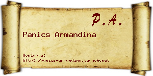 Panics Armandina névjegykártya